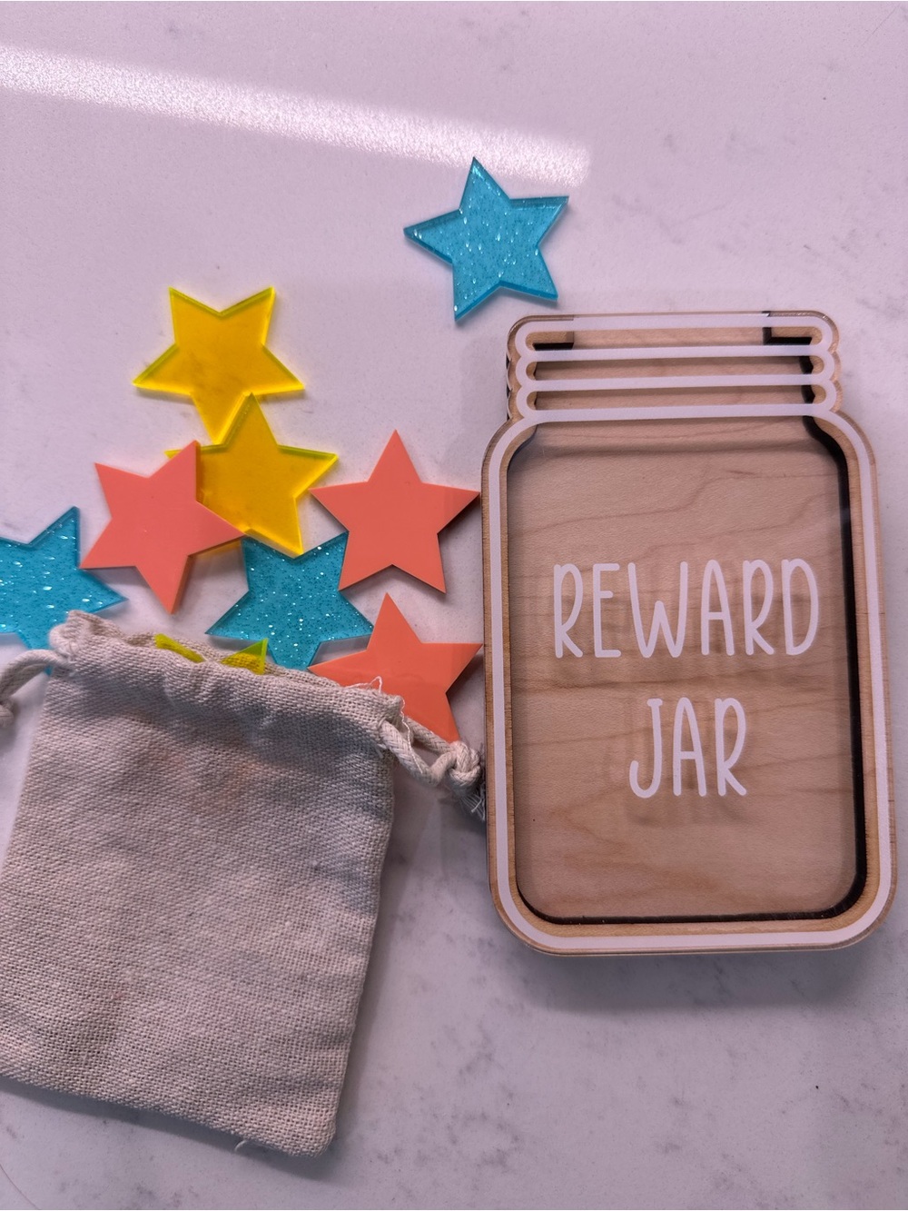 Magnetic 'Reward Jar' Token Set with Colorful Star Counters